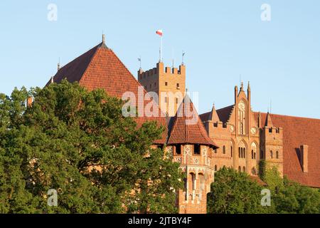 Palais du Grand Maître gothique au château d'ordre Teutonique château construit à partir de la XIII à XV siècle inscrit au Patrimoine Mondial de l'UNESCO à Malbork, Pologne Banque D'Images