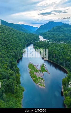 Vue aérienne du parc national Jacques-Cartier Banque D'Images