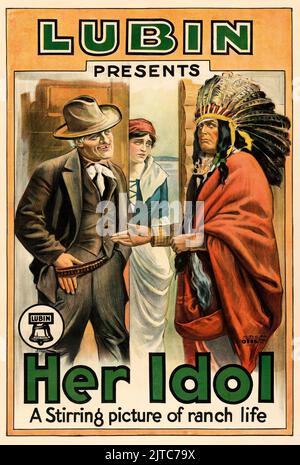 Old Western Movie - affiche de film d'époque - Her Idol (Lubin, 1915) Banque D'Images