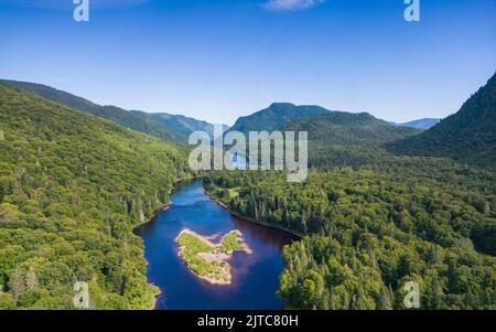 Vue aérienne du parc national Jacques-Cartier Banque D'Images