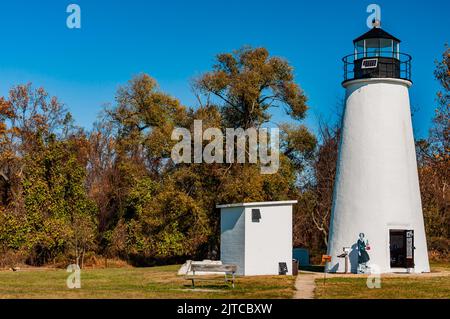 Turkey point Lighthouse, Elk Neck State Park, Maryland, États-Unis, Nord-est, Maryland Banque D'Images