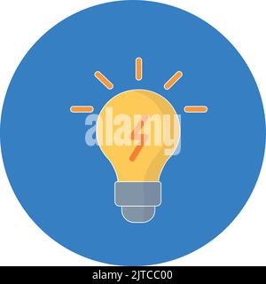 Icône d'ampoule colorée dans un cercle bleu. Concept de crise de l'électricité et de l'énergie. Illustration de Vecteur