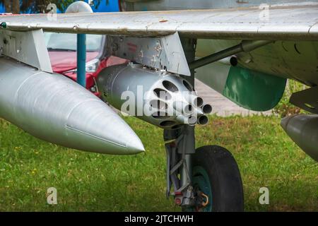 Aeroclub, Nitra, Slovaquie - 06.16.2022: MIG-21MF sur le territoire de l'Aeroclub à Nitra. Banque D'Images