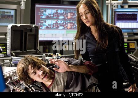 JUSTIN LONG, Maggie Q, LIVE FREE OR DIE HARD, 2007 Banque D'Images