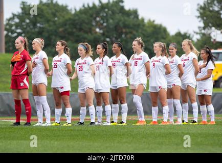 Rutgers à partir de 11 pendant le match de la Conférence Big Ten entre l'Université Rutgers et l'Université de Buffalo à Yurcak Field à Piscataway, NJ Banque D'Images