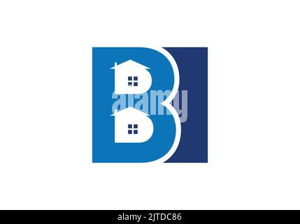 B Square logo Design modèle de fenêtre logo immobilier logo hypothécaire Design Illustration de Vecteur