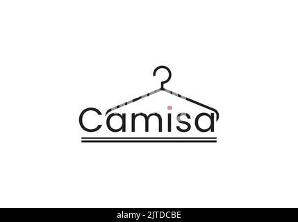 Modèle de conception de logo Camisa pour Cothing Brands Hanger logo Design Illustration de Vecteur