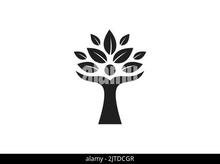 I forme du logo de l'arbre de plante pour Multiuse I lettre initiale du monogramme Illustration de Vecteur