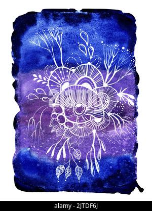 Fleur d'aquarelle. Arrière-plan abstrait avec arrangement floral. Banque D'Images