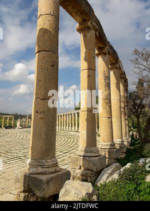 Ruines de l'ancien Forum romain de Jordanie Banque D'Images