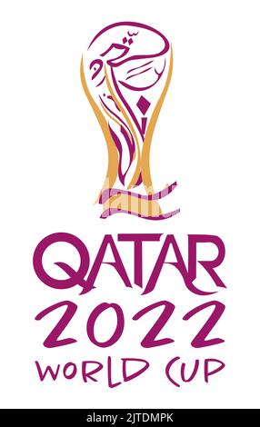 Illustration du vecteur de football de la coupe du monde du Qatar 2022 sur fond blanc. Illustration de Vecteur