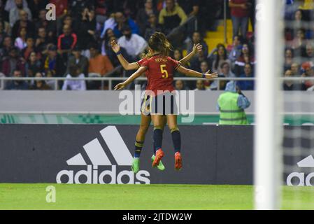 SAN JOSÉ, Costa Rica: L'attaquant espagnol Inma GABARRO (9) célèbre après avoir marquant un but lors du match final joué entre l'Espagne et le Japon pour la cha Banque D'Images