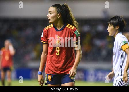 SAN JOSÉ, Costa Rica: L'attaquant espagnol Inma GABARRO (9) en action pendant le match final joué entre l'Espagne et le Japon pour le trophée des champions au F Banque D'Images