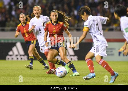 SAN JOSÉ, Costa Rica: L'attaquant espagnol Inma GABARRO (9) en action pendant le match final joué entre l'Espagne et le Japon pour le trophée des champions au F Banque D'Images