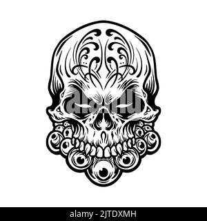 Calavera Muerte Mexicana Dia de Los Silhouette illustrations vectorielles pour votre travail logo, t-shirt de mascotte, autocollants et dessins d'étiquettes, affiche Banque D'Images