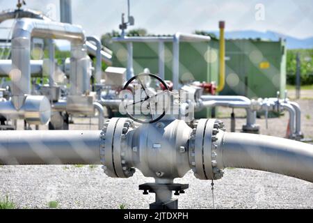 Installations de stockage de gaz Haidach à Straßwalchen (Salzbourg, Autriche) Banque D'Images