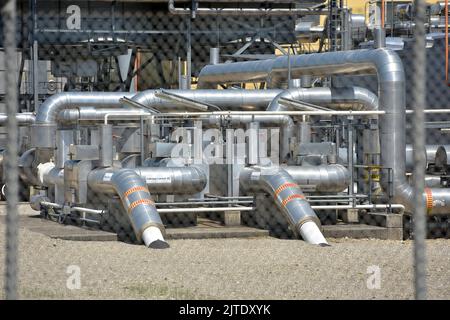 Installations de stockage de gaz Haidach à Straßwalchen (Salzbourg, Autriche) Banque D'Images