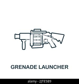 Icône de lancement de grenade. Icône Line simple Line Weapon pour modèles, web design et infographies Illustration de Vecteur