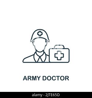 Icône médecin militaire. Line simple Line War Icon pour les modèles, la conception Web et les infographies Illustration de Vecteur