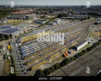 2022-08-30 10:39:21 UTRECHT - beaucoup de trains sont aujourd'hui à une zone de staling de la NS. Il n'y a pas de trains aux pays-Bas en raison d'une grève des relais par le personnel de la Nouvelle-Écosse. ANP / Hollandse Hoogte / Sander Koning pays-bas - belgique Banque D'Images