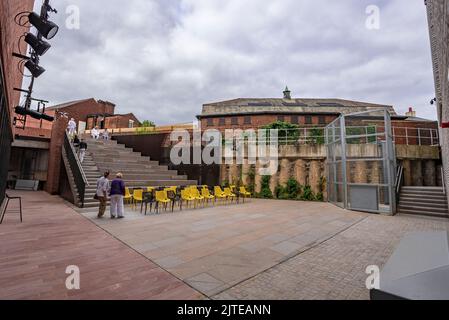 Le théâtre Shakespeare North à Prescot, Merseyside. Le théâtre extérieur Ken Dodd. Banque D'Images