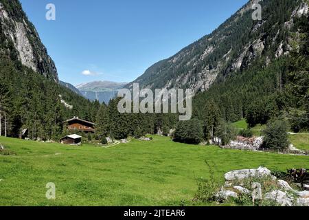 Cabane de montagne dans le Zillertal Banque D'Images