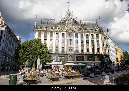 Bâtiment Olav Thon Gruppen, sur Stenersgata près de Karl Johan Gate, centre d'Oslo, Norvège, Scandinavie Banque D'Images