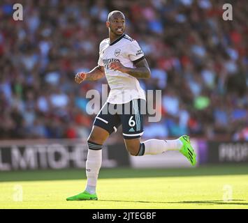 20 août 2022 - AFC Bournemouth v Arsenal - Premier League - Vitality Stadium Gabriel Magalhaes d'Arsenal pendant le match de la Premier League contre Bournemouth. Image : Mark pain / Alamy Live News Banque D'Images