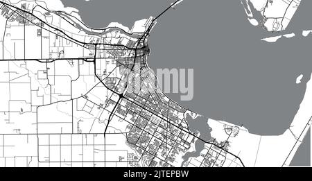 Carte urbaine vectorielle de Corpus Christi, Texas , États-Unis d'Amérique Illustration de Vecteur