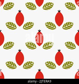 Motif fruits de rosehip sans coutures. Arrière-plan de la hanche rose d'automne. Illustration vectorielle. Illustration de Vecteur