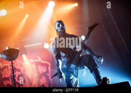 Solvesborg, Suède. 10th, juin 2022. Le groupe autrichien de Death Metal Belphegor joue un concert en direct pendant le festival de musique suédois Festival Rock Suède 2022 à Solvesborg. Ici, le chanteur Helmuth Lehner est vu en direct sur scène. (Crédit photo: Gonzales photo - Terje Dokken). Banque D'Images