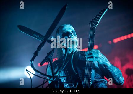 Solvesborg, Suède. 10th, juin 2022. Le groupe autrichien de Death Metal Belphegor joue un concert en direct pendant le festival de musique suédois Festival Rock Suède 2022 à Solvesborg. Ici, le chanteur Helmuth Lehner est vu en direct sur scène. (Crédit photo: Gonzales photo - Terje Dokken). Banque D'Images