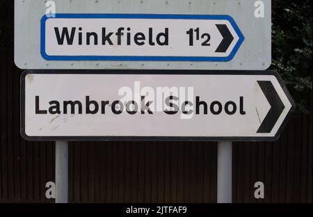 Winkfield Row, Bracknell, Berkshire, Royaume-Uni. 30th août 2022. L'école Lambrook située dans le village rural endormi de Winkfield Row sera la nouvelle école pour Prince George, la princesse Charlotte et le prince Louis de Cambridge. HRH le duc et la duchesse de Cambridge et leurs trois enfants déménagent à Adelaide Cottage dans le Windsor Great Park à quelques minutes à pied du château de Windsor. La nouvelle école royale pour enfants sera à environ dix kilomètres de leur nouvelle maison. Crédit : Maureen McLean/Alay Live News Banque D'Images