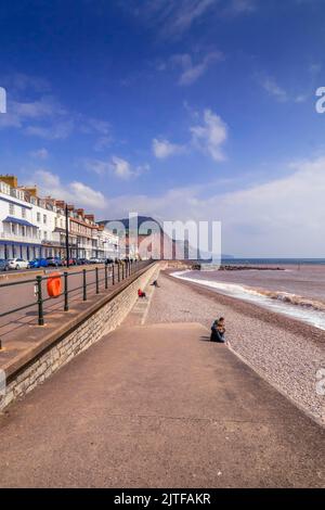 Hors saison. Esplanade et front de mer à Sidmouth South Devon, Angleterre Banque D'Images