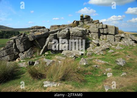 Winter tor on Belstone Common, Dartnoor, Devon, Angleterre, Royaume-Uni Banque D'Images