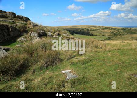 Winter tor on Belstone Common, Dartnoor, Devon, Angleterre, Royaume-Uni Banque D'Images