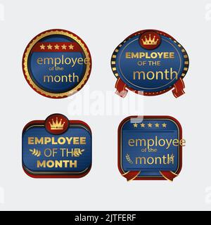 Employé de gradient du mois badges Illustration vectorielle Illustration de Vecteur