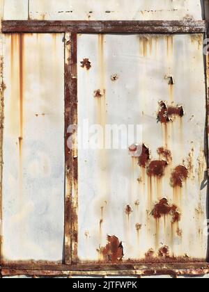 Corrosion rouillée et arrière-plan oxydé. Grince l'arrière-plan de texture métallique rouillée. Image haute résolution d'une paroi en tôle d'acier oxydée. Banque D'Images