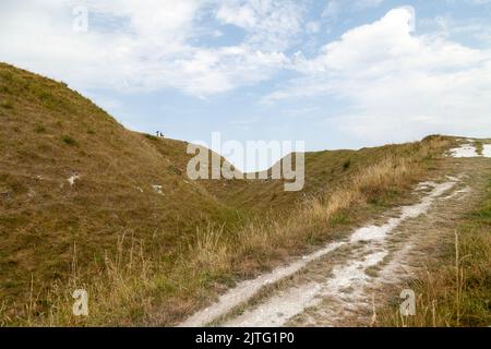 Old Sarum Iron Age Hill fort près de Salisbury, Wiltshire Banque D'Images