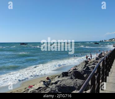 La magnifique baie de Citara avec sa plage suggestive dans la municipalité de Forio sur l'île d'Ischia (Italie, Naples, Campanie) (20) Banque D'Images