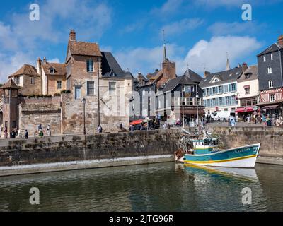 Honfleur, département du Calvados, Nord-Ouest de la France. Banque D'Images