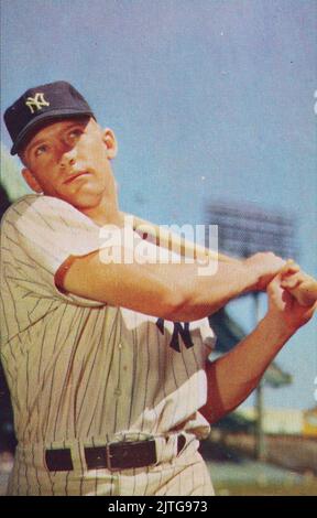 New York Yankees Centrefielder et Hall of Famer Mickey Mantle. 1953. Banque D'Images