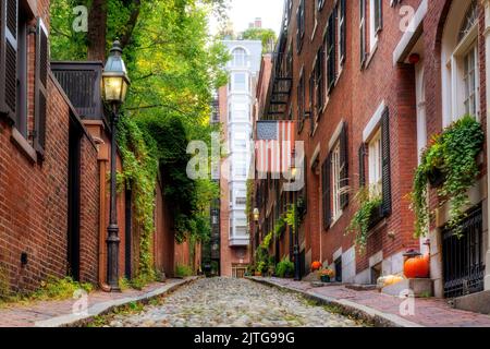 Boston Acorn Street Nouvelle-Angleterre, États-Unis Banque D'Images