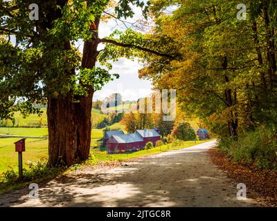 Ferme de Jenne en automne, Woodstock Vermont, Nouvelle-Angleterre, États-Unis Banque D'Images