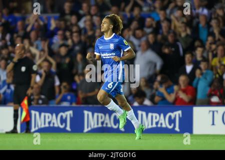 Hannibal Mejbri #6 de Birmingham City pendant ses débuts contre Norwich City Banque D'Images