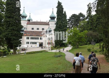 Château d'Artstetten en Basse-Autriche avec le tombeau de l'héritier du trône Franz Ferdinand, qui a été assassiné à Sarajevo. Le meurtre a déclenché World W. Banque D'Images