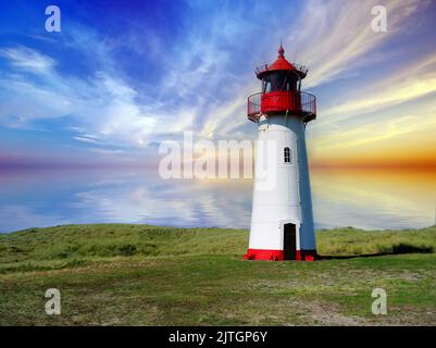 Phare de la liste, Ellbow occidental, Allemagne, Schleswig-Holstein, Sylt Banque D'Images
