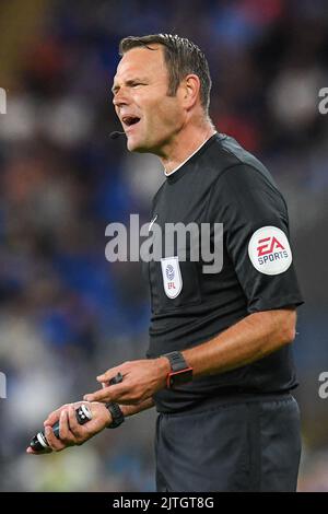 Cardiff, Royaume-Uni. 30th août 2022. Arbitre, James Linington, lors du match à Cardiff, Royaume-Uni, le 8/30/2022. (Photo par Mike Jones/News Images/Sipa USA) crédit: SIPA USA/Alay Live News Banque D'Images