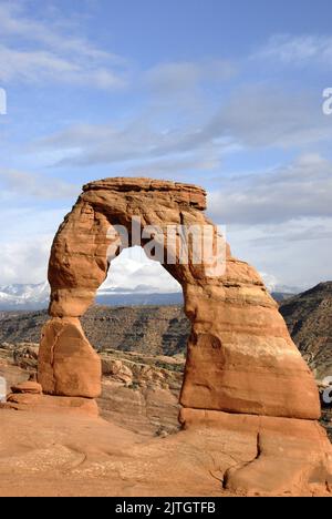 Emblématique Delicate Arch dans le parc national d'Arches dans l'Utah Banque D'Images