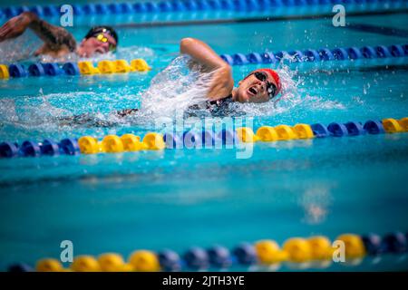 Floride, États-Unis. 26th août 2022. CPL lance Annika Hutsler, Team Marine corps, participe au freestyle féminin 50M aux Jeux du guerrier du DoD en août 2022. 26, 2022. Les Jeux Warrior sont composés de plus de 200 militaires blessés, malades et blessés et des athlètes vétérans, participant à 12 épreuves sportives adaptatives en août. 19-28, 2022 au complexe ESPN Wide World of Sports à Orlando, Floride. Credit: U.S. Navy/ZUMA Press Wire Service/ZUMAPRESS.com/Alamy Live News Banque D'Images